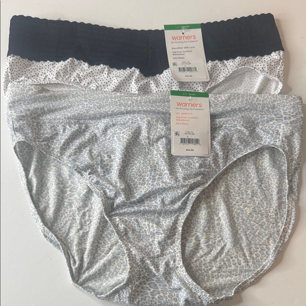 Warners Assortment of Panties 2 Pairs. Size Large/ 7
